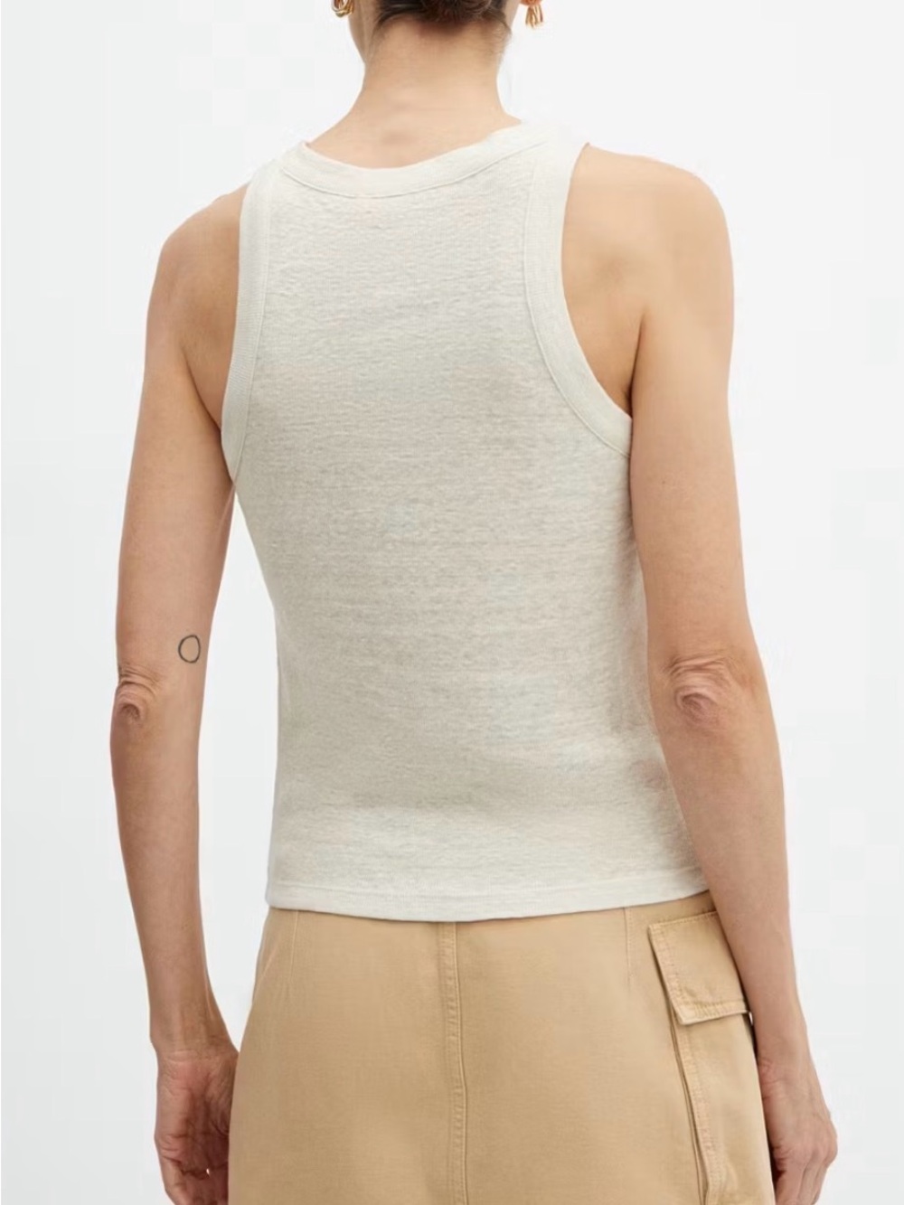 100% linen Ribbed Tank Top - Women